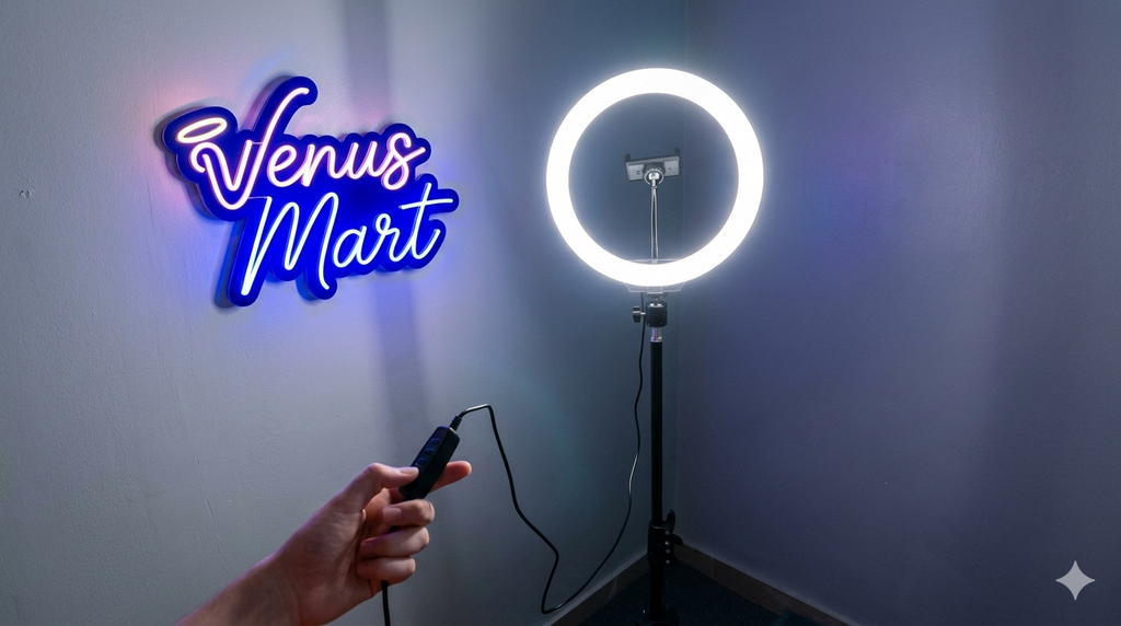 LED Ring Light with 7ft Tripod Stand – 26/36/45CM