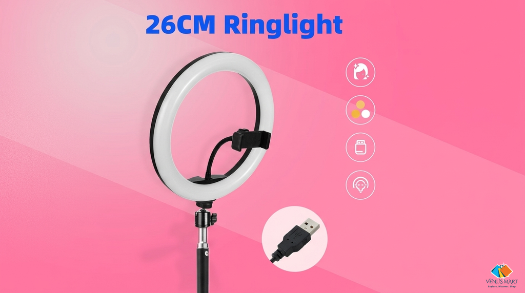 LED Ring Light with 7ft Tripod Stand – 26/36/45CM