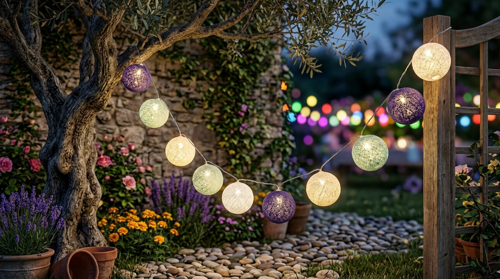 Cotton Ball LED String Lights – 1 Meter