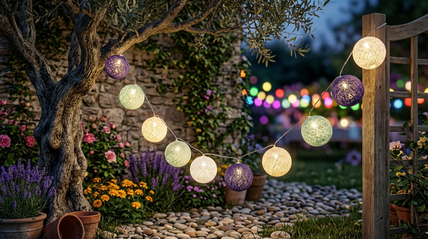 Cotton Ball LED String Lights – 1 Meter