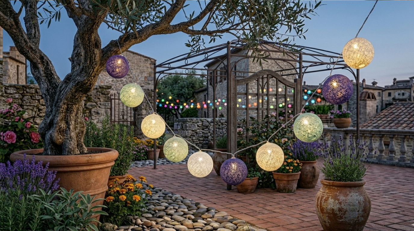 Cotton Ball LED String Lights – 1 Meter