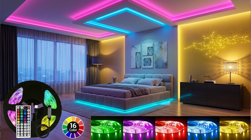 RGB LED Strip Light 15ft Multi Colors