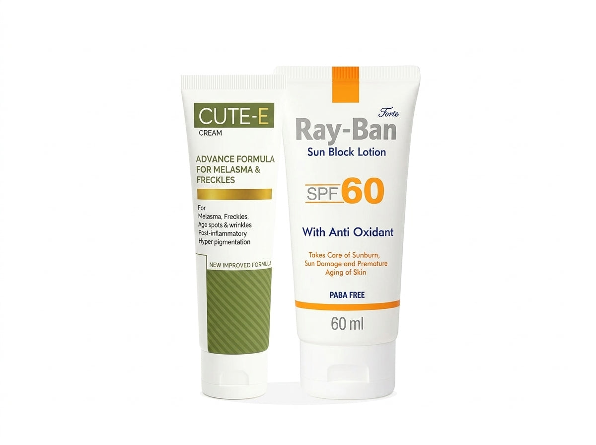 Anti-Pigmentation Duo: Cute-E Cream & Ray-Ban SPF 60 Sunblock | 100% Original