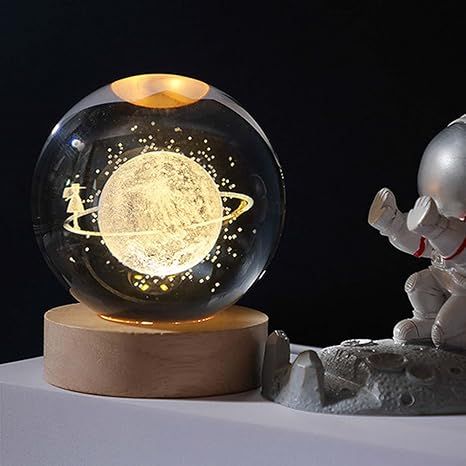 Crystal Ball Night Light – Elegant Lamp for Desk & Room Decor