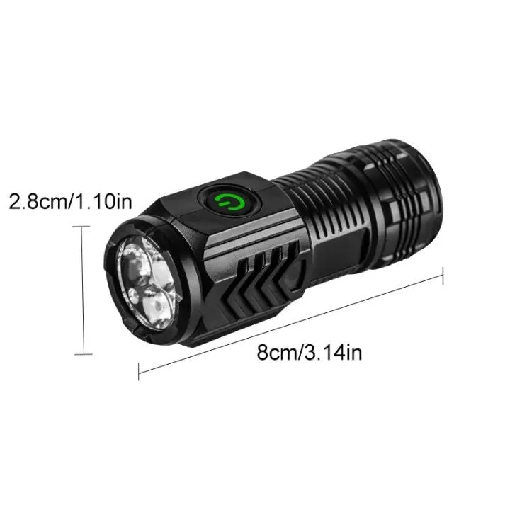 Mini Rechargeable Outdoor Flashlight – 3-Eye High Lumens LED